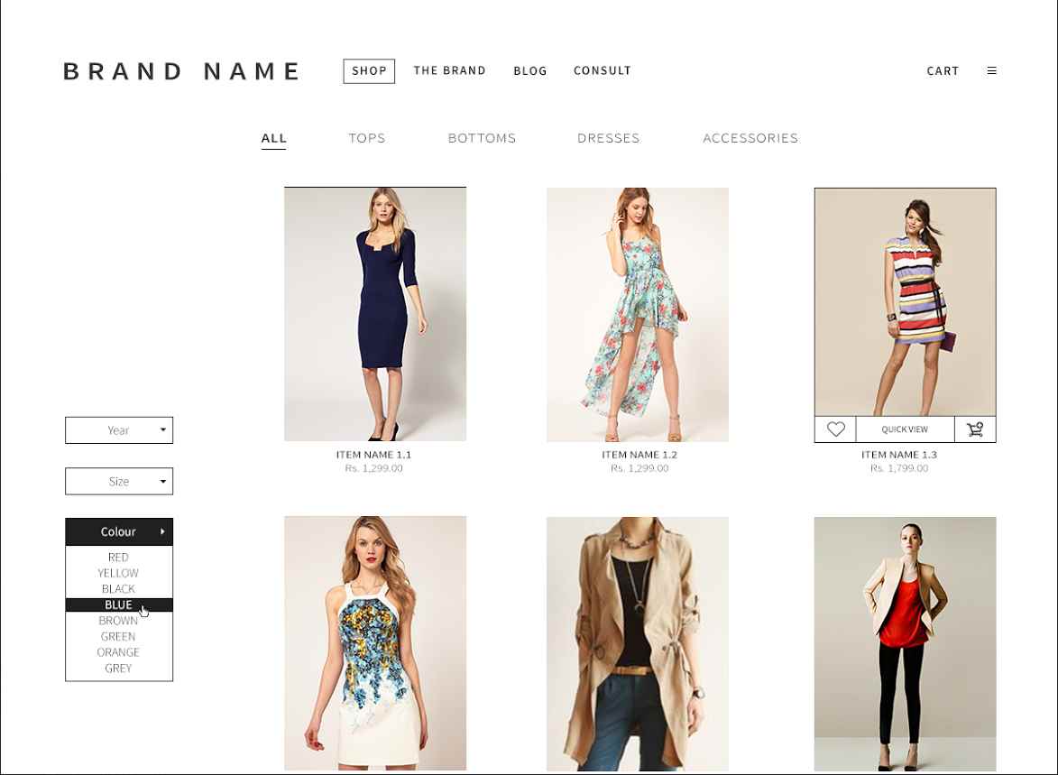 Luxury Clothing Website for Turquoise & Gold